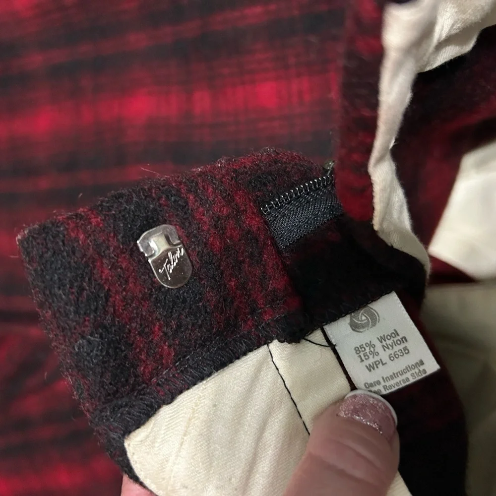 Vintage Woolrich Mackinaw Wool Jacket pants set Buffalo Plaid Hunting black red